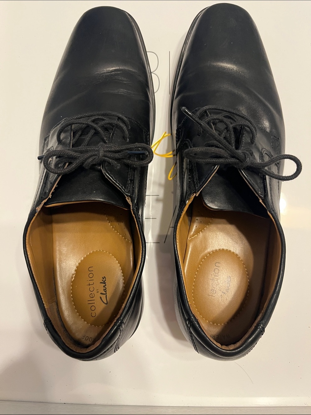 Clarks Black Leather Lace-Up Derby Shoes